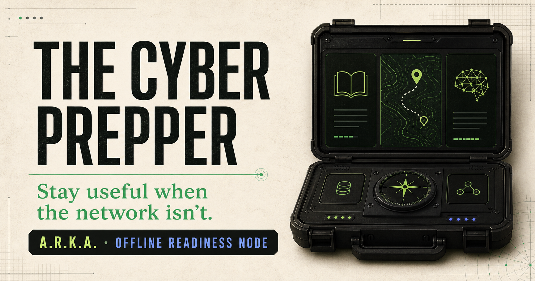 The Cyber Prepper personal cyber defence field kit with offline knowledge, maps and local AI